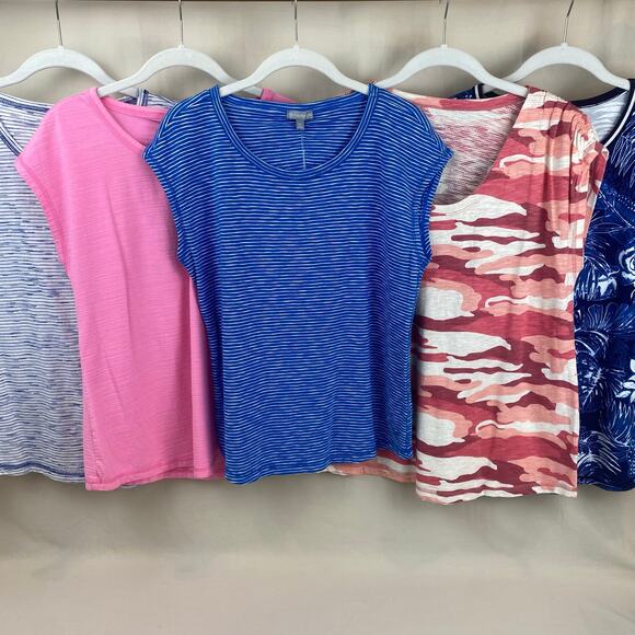 T by Talbots Cap Sleeve Tank Top Bundle 100% Cotton Active Casual Petite Medium - Picture 1 of 12